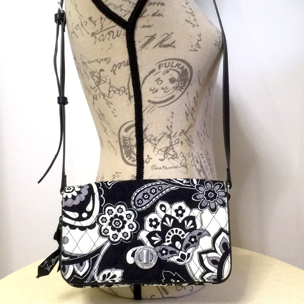 Vera Bradley Turn Lock Shoulder Crossbody Bag in Midnight Paisley